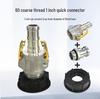IBC Tote Quick Connector: Aluminum Alloy, Coarse Thread to 1", 1.5", 2" Insert Pipe Connector.