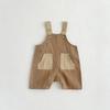 Korean-Style Baby Overalls: Unisex Infant Shorts with Pockets and Suspenders