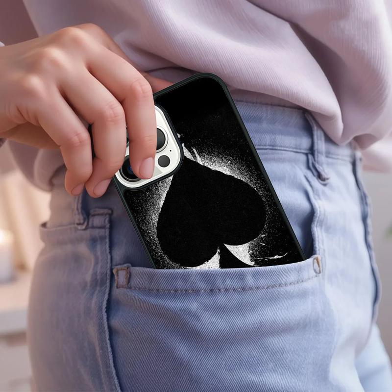 Ace of Spades Poker Phone Case For iPhone 17 Air 15 16e 14 13 Pro Max Coque 12 11 Pro Max PLUS Cover
