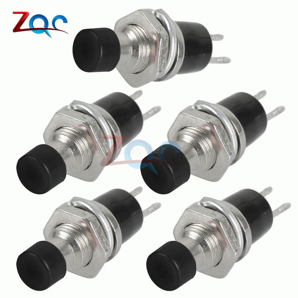 5Pcs PBS-110 2 Pins ON/OFF Push Button Switch Mini Lockless Momentary Switch for RC Toy Red Black Blue Yellow Green