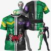 Kamen Rider W CycloneJoker T-shirts Japanese Tokusatsu Cosplay 3D Print Kids Tees Summer Men/Women Harajuku Short Sleeve Y2k Top