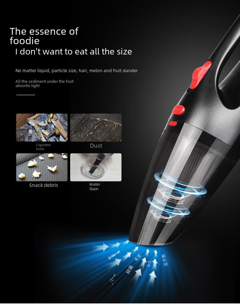 Portable Dual-Use Car and Home Cordless Vacuum Cleaner with Light
