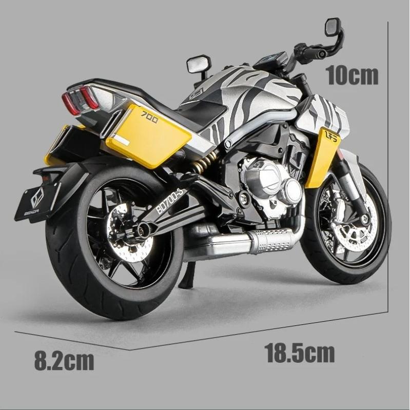 1/12 Scale TANG KNIFE LFS700 Motorcycle Model Alloy Diecast Model Sound & Light Series Children Toy Kids Gift Birthday Present