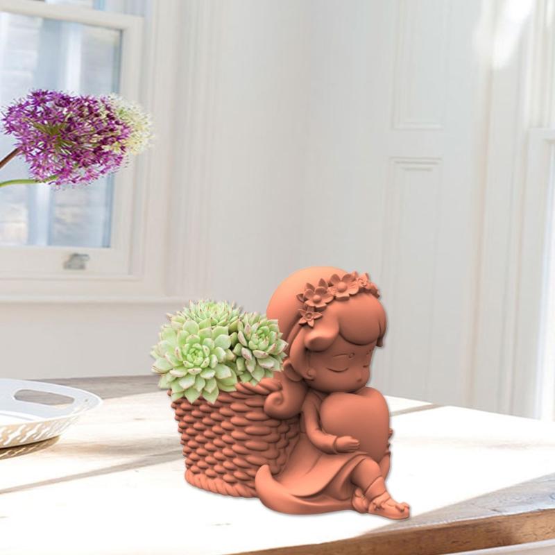 Durable Silicone Mold Silicone Casting Mould Girl Shaped Silicone Craft Molds Clay Molds for DIY Making Resin Flowerpots