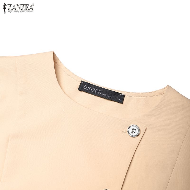 ZANZEA Tenues deux pièces pour femmes : chemisier à manches longues et jupes