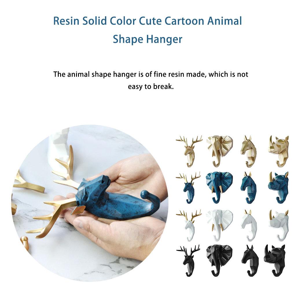 Kleiderbügel in Tierform, einfarbig, niedlicher Cartoon-Stil, dekorativ, stanzfrei, selbstklebend, zur Wandmontage, für Haushaltsschlüssel, Jacken, Kappen