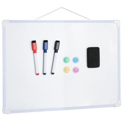 With 3 Markers & 4 Magnets Dry Erase Board Wall Mounted Double-Sided Whiteboard Magnetic Small Memo Message Board