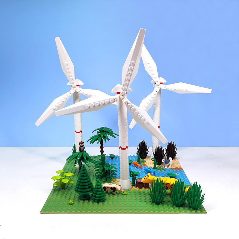 And Small Particle Mosaic Assembly Building Model Windmill Garden Scene Decoration Diy Building Block Toy