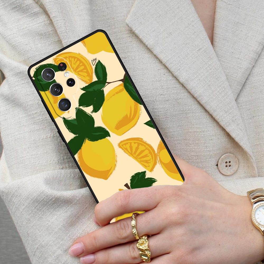 Summer Lemon and Leaf Cell Phone Case for Samsung Galaxy S26 Ultra S25 S24 S23 S22 S21 S20 Note10 Cover