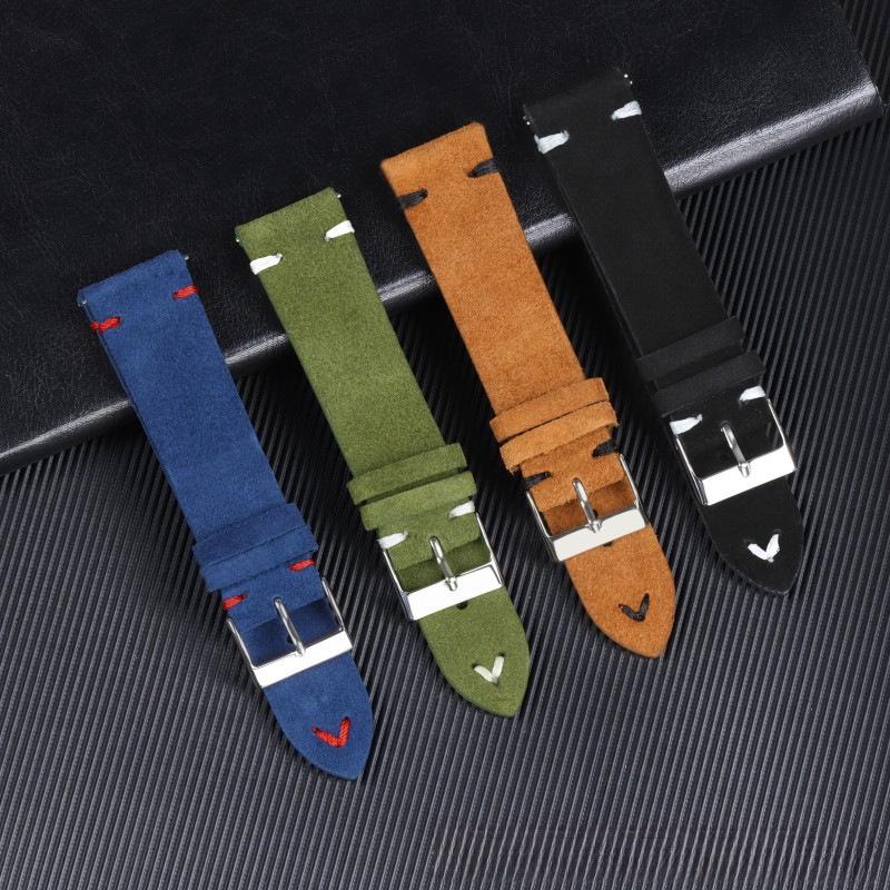 Men's & Women's 2023 Commuter Watch Straps: Thickened Suede Leather with D Buckle.