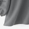 ZANZEA Women Casual Round Neck Solid Color 3/4 Sleeve Loose Blouse