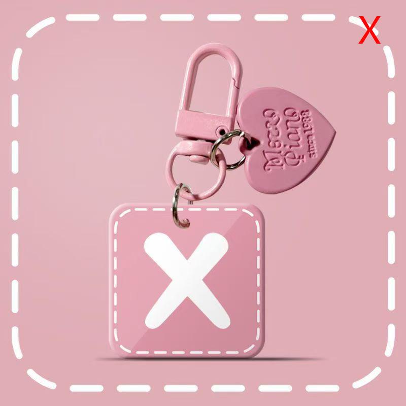 Pink 26 Letters Hanging Design Simple Keychain For Women Charm Jewelry Stylish Sophisticated Everyday Wear A-Z Key Chains