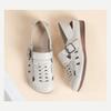 Johnature Flat Heel Soft Soled Sandals Hollow-out Breathable Genuine Leather Retro Hole Women's Shoes