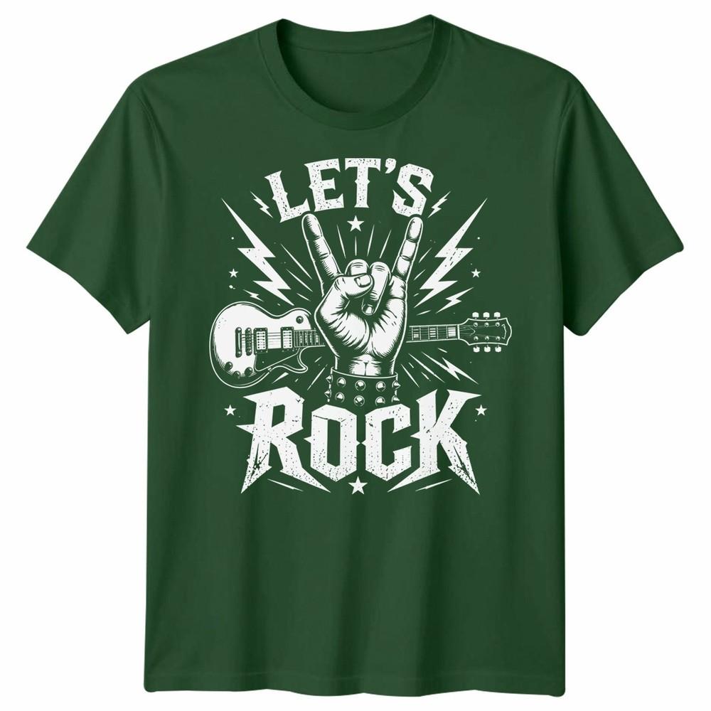 Kids Lets Rock Rockstar T Shirt Guitar Band Day Rock N Roll School Tee