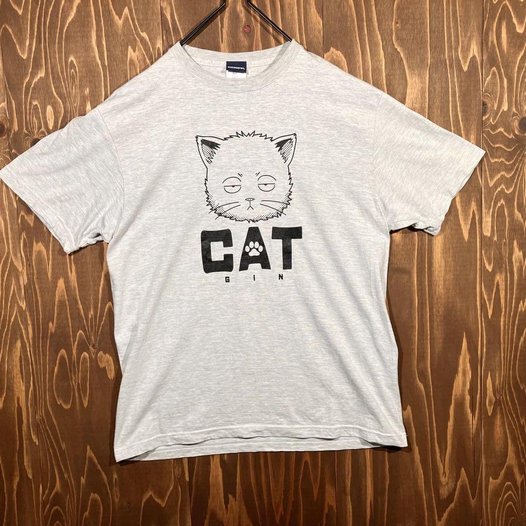 [USED] Rare COSPA Gintama T-shirt, Cat Character, XL, Anime, Gray
