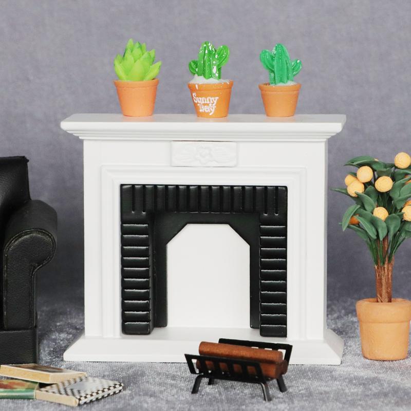 1:12 Doll House DOLLHOUSE MINIATURE Mini Furniture Accessories Exquisite White Fireplace Warm