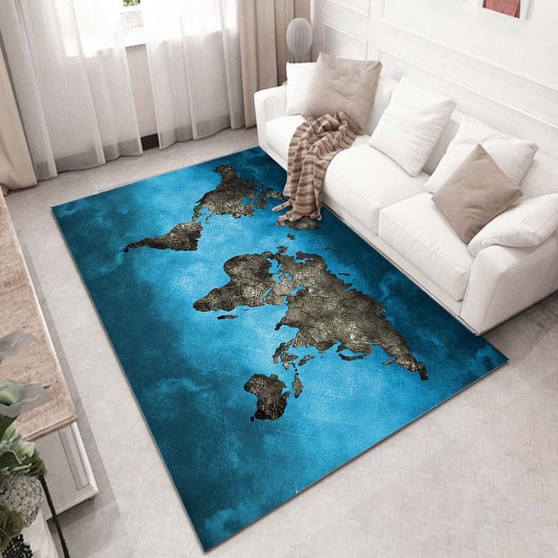 15 Sizes Retro Navigation Map Pattern Decorative Square Rug House Living Room Floor Matte Bedroom Carpet Art Mat Fans Gift