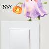 Living Room Wall Decals Halloween Pumpkin Ghost Switch Sticker, Cartoon Light Self-Adhesive Sticker Decoration Decal for Bedroom