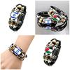 Israeli Palestinian Leather Bracelet European And American Punk Style Multilayered Beaded Bracelet
