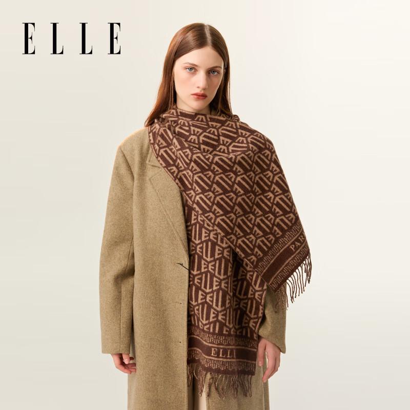 ELLE Classic Logo 100% Wool Scarf & Shawl