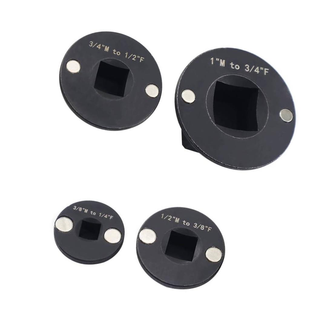 4Pcs Low Profile Socket Adapter Set 1in to 3 4in 3 4in to 1 2in 1 2in to 3 8in 3 8in to 1 4in Drive Reducing Adapter