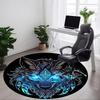 1pc Wolf Head Chair Carpet for Office, Round Non-Slip Durable Large Size Office Carpet, Suitable for Office, Beautiful Decoration