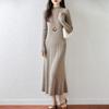 Women Sweater Dress 100% Wool MODERN NEW SAGA Turtleneck Knit Long Pullover Winter Jumpers Wool Long Dress Female