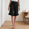 Damen Farbige Hohe Taille Plissierte Baumwolle Leinen Lockere Freizeitshorts