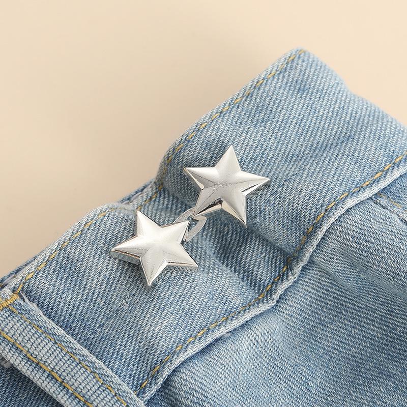 2Pcs Little Star Waist-cinching Button for Jeans, Women s Brooch, Adjustable Waist for Pants, Holiday Gift