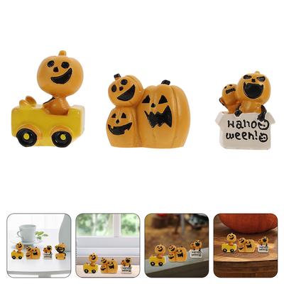 3 Stück Halloween Kürbis Dekoration Haushaltsornament Miniaturdekorationen Simuliert