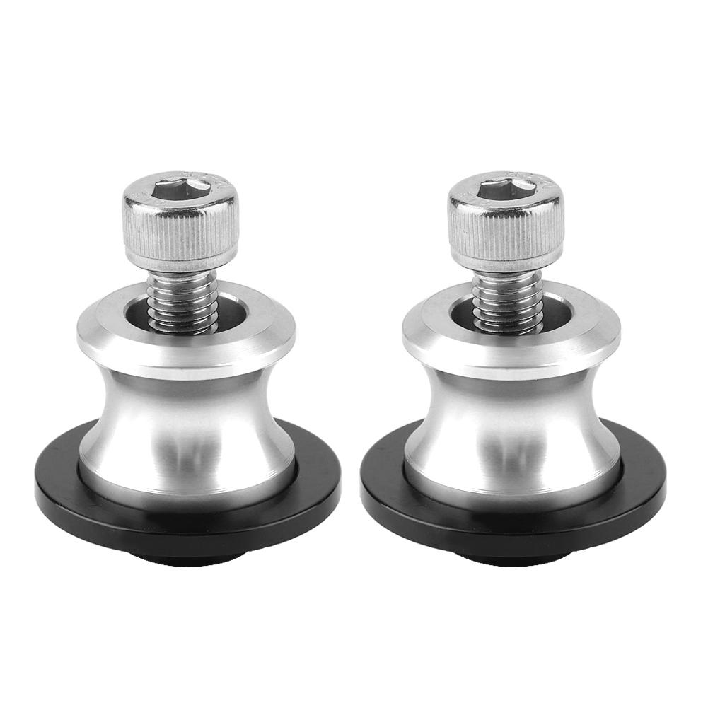 2pcs 8mm Motorcycle CNC Rr Stand Swing Arm Spool Sliders Stand Swingarm Bobbins (Black)
