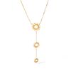 Hollow Sunflower Pendant Necklace Women Long Layering Titanium Steel Chain Fashion Versatile Accessory