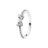 S925 silver new silver bow ring pink color black fashionable niche high-end women's jewelry