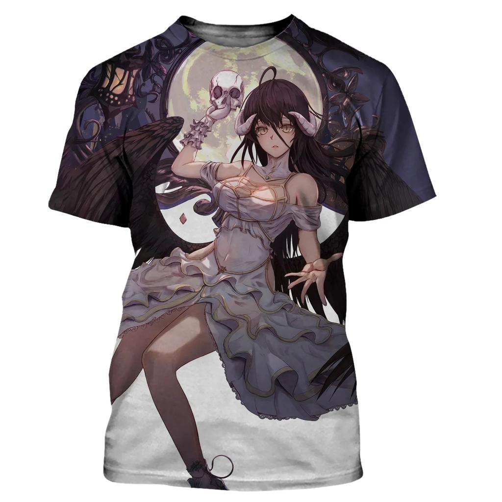 Overlord Anime T-Shirts Albedo Sexy Girl 3D Print Streetwear Männer Frauen Mode Übergroßes T-Shirt Harajuku Tees Tops Kleidung