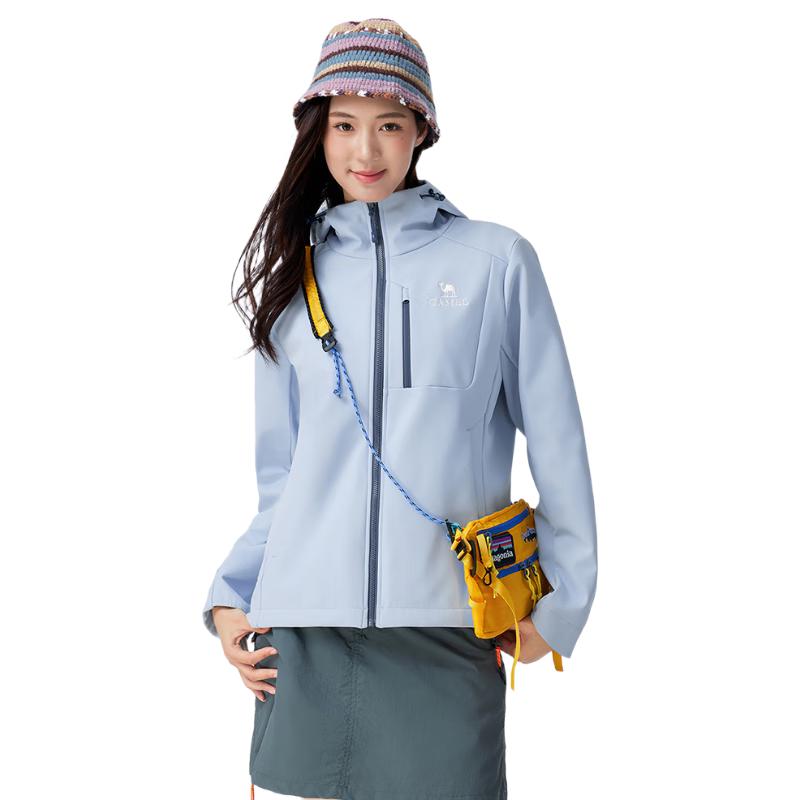 

Camel Unisex Fleece Lined Soft Shell Hooded Jacket M