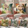 Genshin Nahida Cushion Cover Pillowcase Short Plush Invisible Zipper Room Sofa Cushion Cover