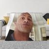 Dwayne The Rock Johnson Eyebrow Raise Meme Blankets Soft Warm Flannel Throw Blanket Plush for Bed Living room Travel Home Sofa