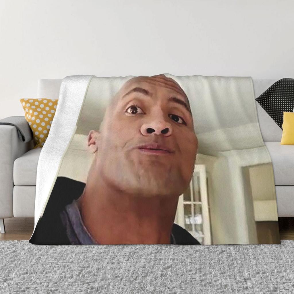 Dwayne The Rock Johnson Eyebrow Raise Meme Blankets Soft Warm Flannel Throw Blanket Plush for Bed Living room Travel Home Sofa