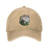 Vintage Watermelon Cat Silly Cat Meme Baseball Caps Unisex Style Distressed Washed Headwear Funny Outdoor Summer Soft Caps Hat