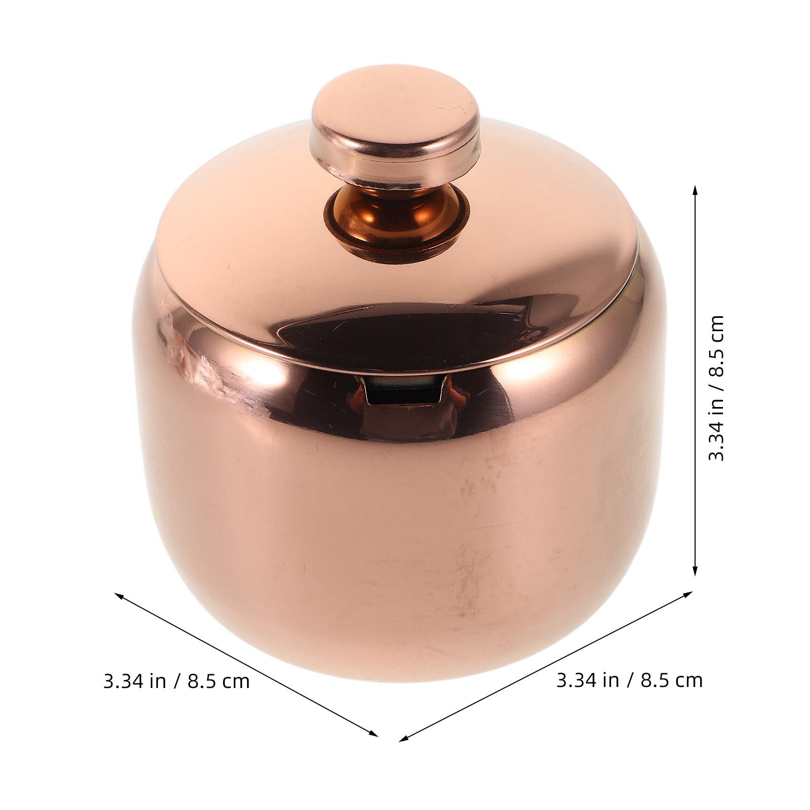 Stainless Steel Round Seasoning Jar Kitchen Metal Empty Condiment Container Airtight Seal Stainless Steel Seasoning Container розового золота
