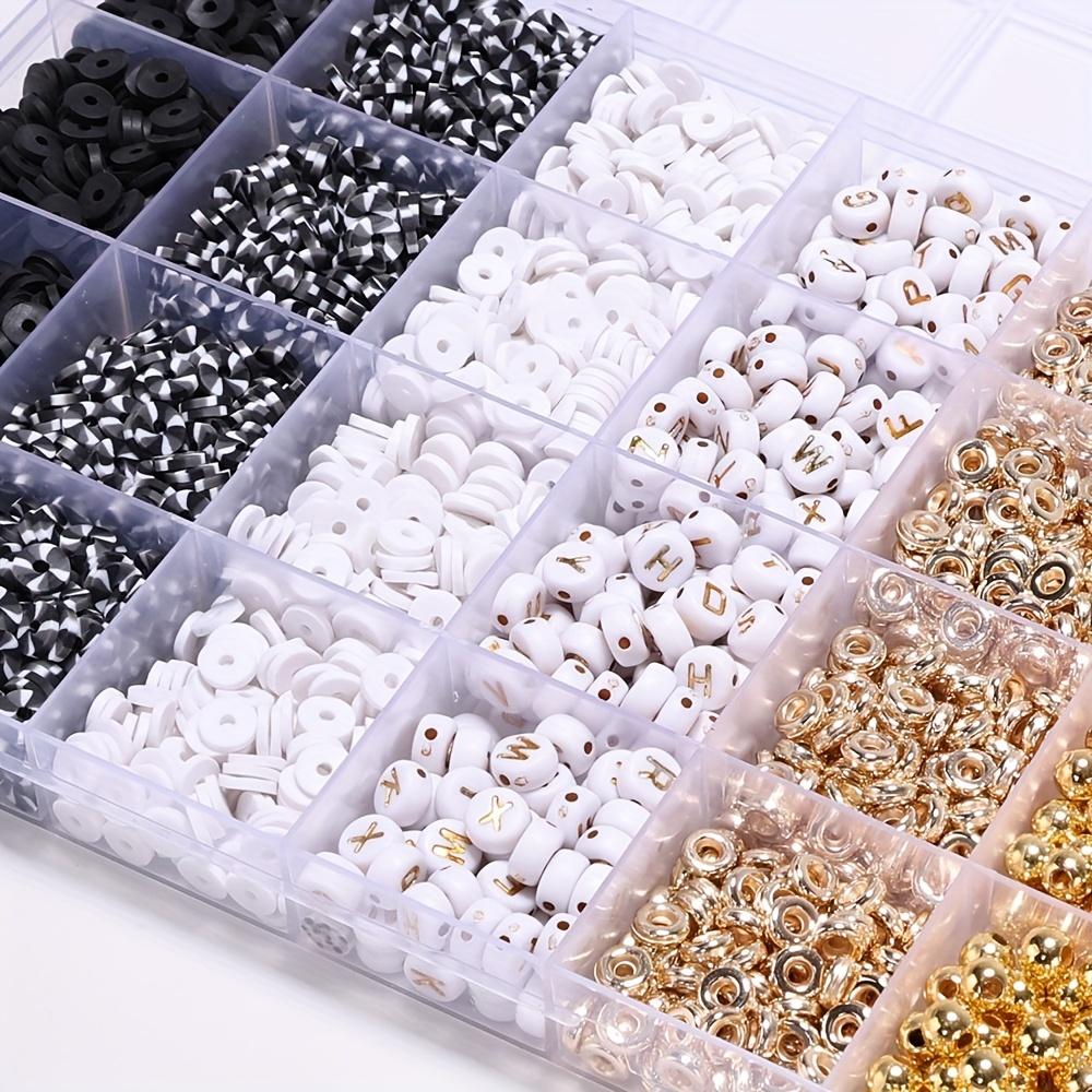 2530 Stück Schwarz/Weiß Polymer Clay Perlen CCB Abstandshalter Perlen Mit Anhängern Kits Für DIY Einzigartiges Armband Halskette Schmuckherstellung