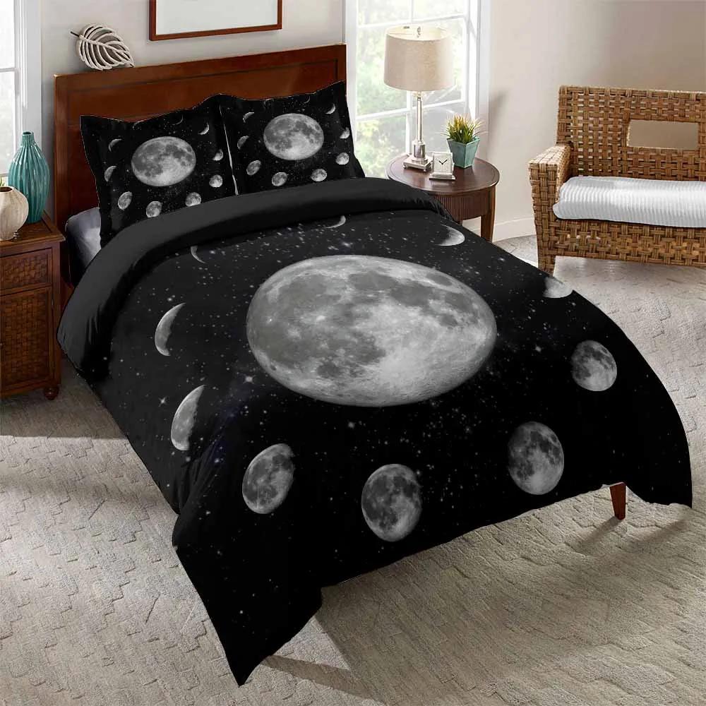 Comforter Galaxy Starry Sky Wolf Outer Space Planets Star Cluster Solar System Moon Comets Cosmos Illustration Bedding