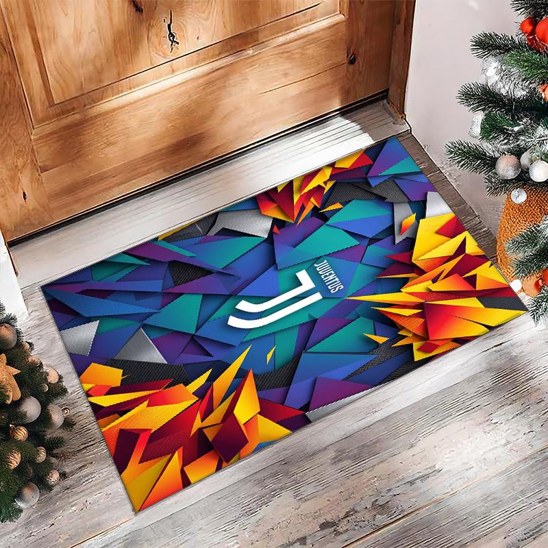 Tappeto in Flanella Stampato Juventus FC Antiscivolo Morbido Poliestere Tappeto per Pavimento Tappetino Decorativo per Interni per Camera da Letto Soggiorno Divano