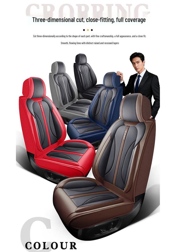 All-Season Napa Leather Seat Cushion Cover for Five-Seater Cars, SUVs & Off-Road Vehicles