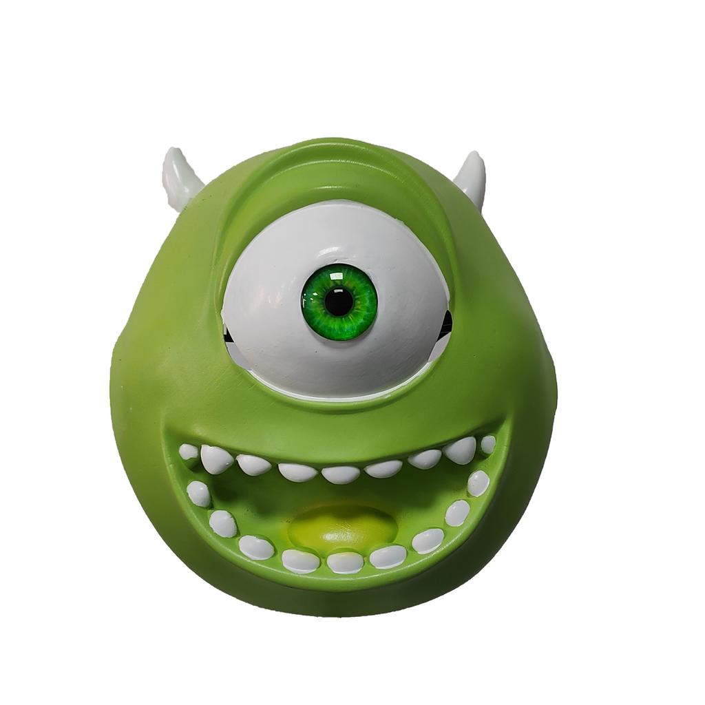 Cartoon green one-eyed monster latex mask Halloween cos Headgear for performance costumes