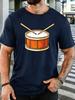 Snare Drum With Drumsticks Unisex Front Print T Shirt Music Instruunisext Cartoon Graphic Tee Casual Short Sleeve Top Drummer Fan Gift