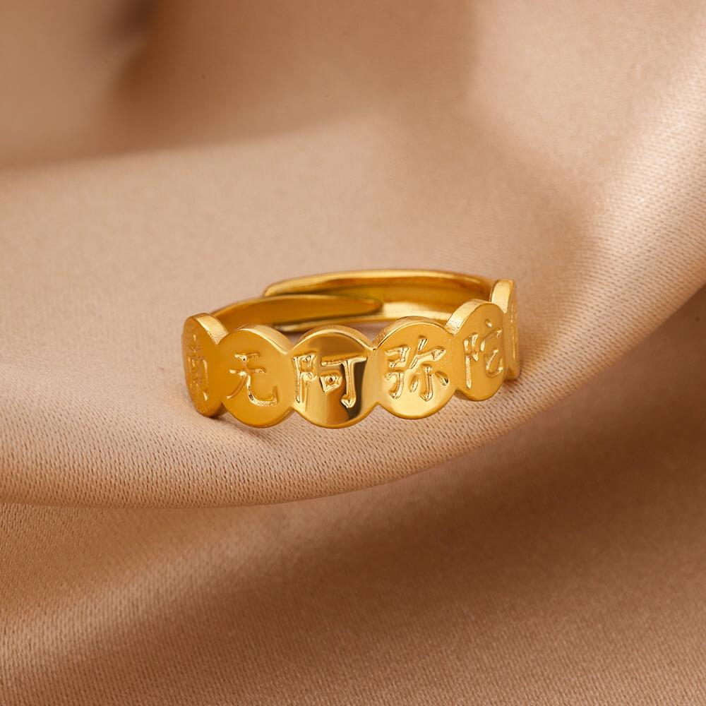 French style Stainless Steel Rings for Women Retro Vintage Gold Color Ring Wedding Jewelry Anti Fading Accessories Gifts 2024