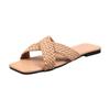 Slippers women's summer outer wear ins tide 2021 new fashion Korean version woven cross flat bottom one word cool slippers