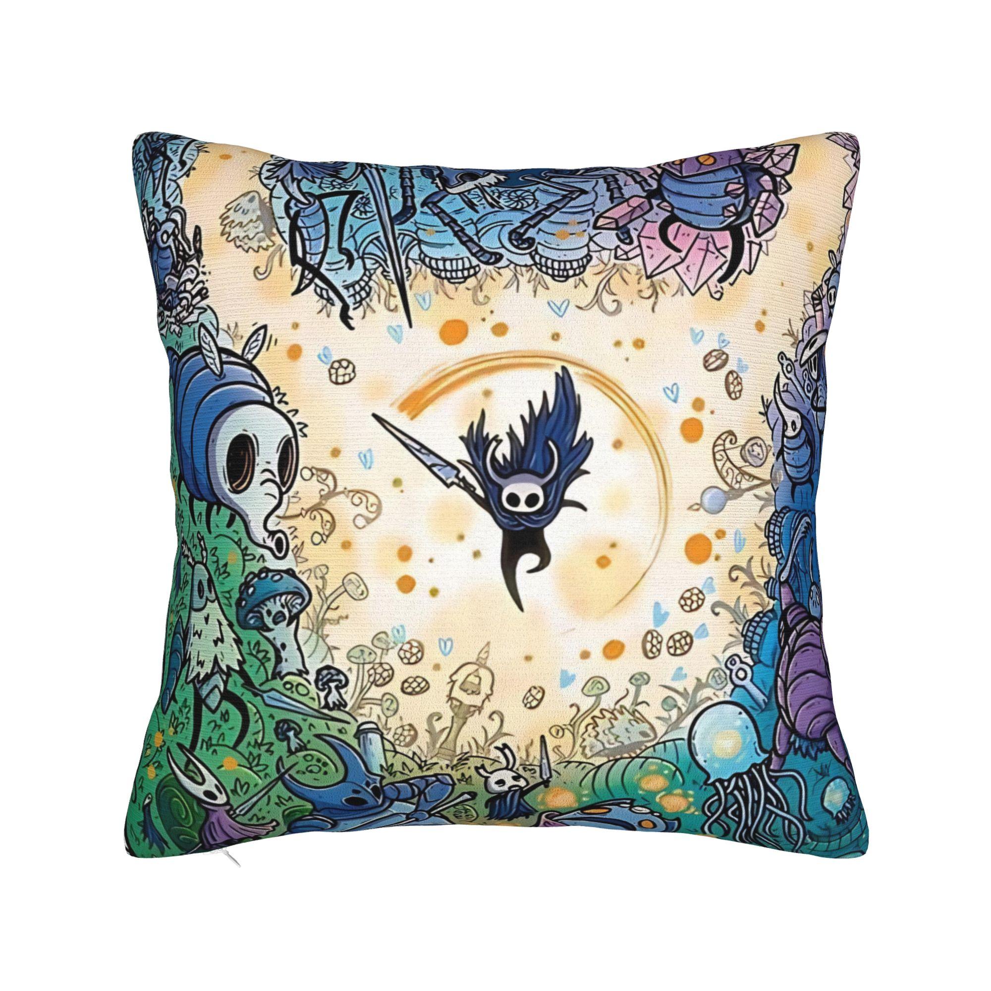 

Sherma Silksong Hollow Knight Pillowcase Polyester Cushion Cover Decorations Pillow Case Cover Bed Zippered 40X40cm 30x30cm 12x12in