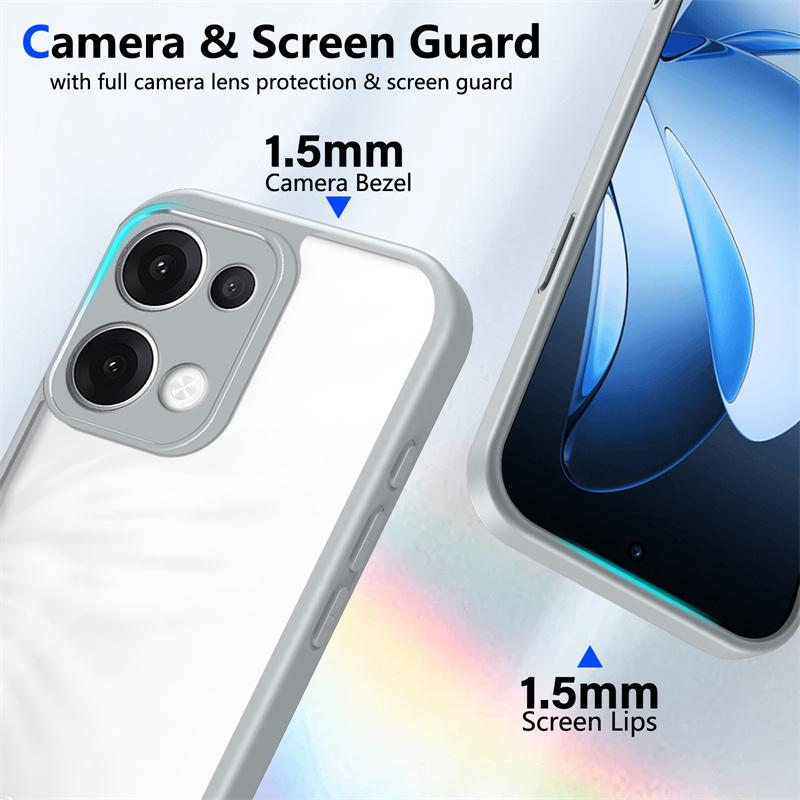 Oppo Reno13 5G CPH2689 Case Plating Silicone Bumper Shockproof Clear Back Cover Matte Hard Phone Case for Oppo Reno 13 Reno13 5G